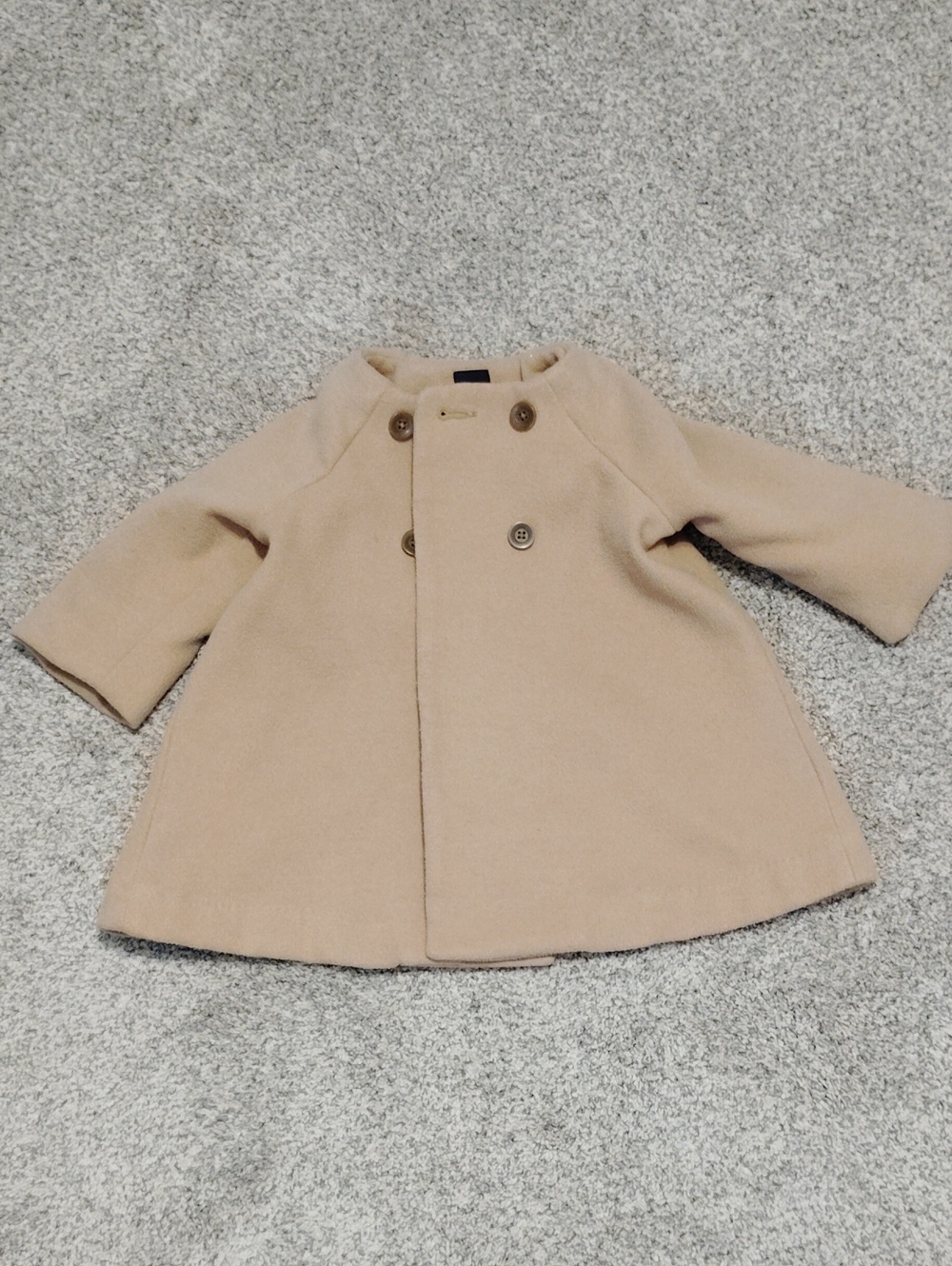 GAP Kids Beige Double-Breasted Pea Coat